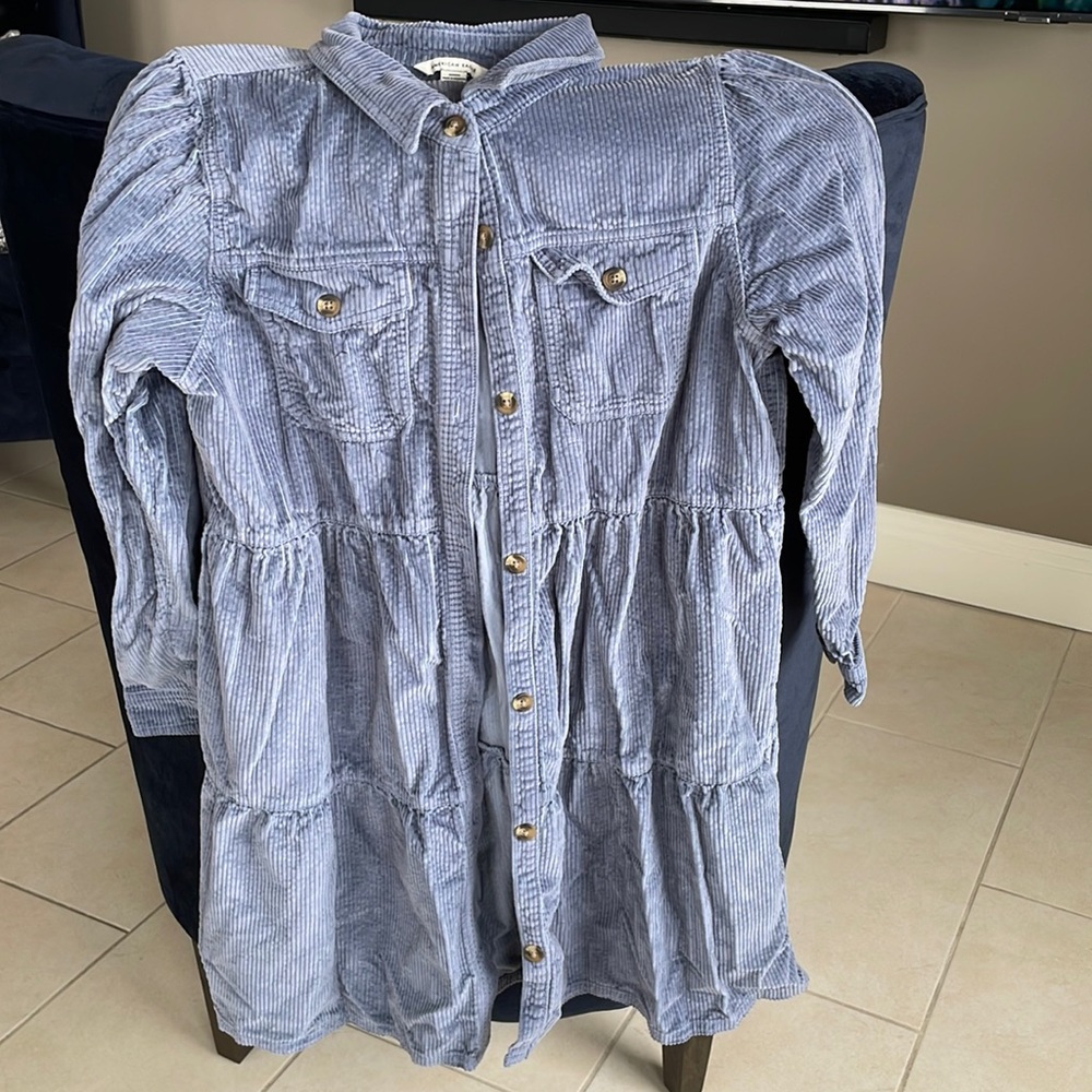 American Eagle Blue Corduroy Dress